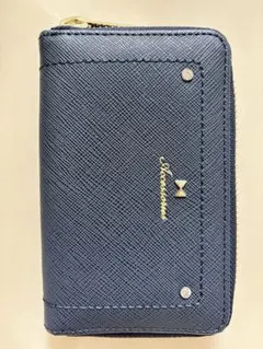 二つ折り財布 ネイビー コンパクトウォレット キーケース