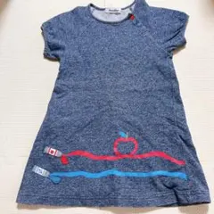 familiar　ワンピース　半袖　デニム　110　女の子