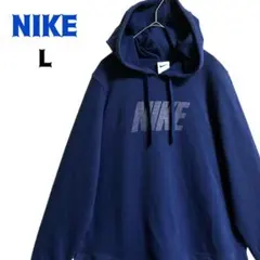 NIKE ナイキ スウェットパーカー ラインストーンロゴ サイドスリット 古着