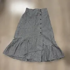 GRL グレイル　ギンガムチェック フレアスカート ロング丈