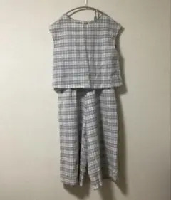 オールインワン　部屋着　麻混