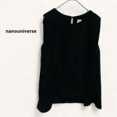 【ナノユニバース】ノースリーブ チュニック　シフォン　ブラック　バックボタン