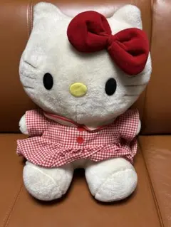 ハローキティ レトロ ぬいぐるみ サンリオ チェック柄ワンピース 90
