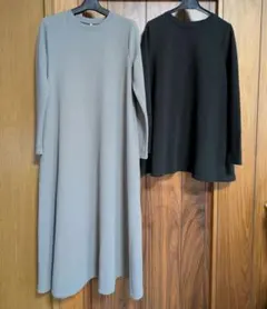 2着　coca エンボス　ワンピース　トップス　黒　チュニック　Aライン