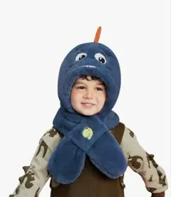 青い恐竜の防寒帽子