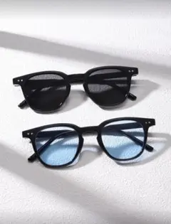 【最終値下げ】ブラック・ブルー レンズ サングラス2個セット