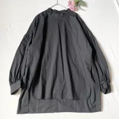 スピックアンドスパン 22SSスタンドカラー ブラウス パフスリーブ 深スリット