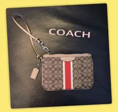 【匿名配送】COACH コーチ ポーチ　リストレットポーチ　シグネチャー