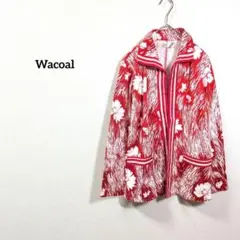 Wacoal 花柄ルームウェア 上着 レッド 綿100％ ゆったり