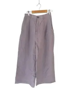 薄紫 ワイドパンツ 前タック　GU M
