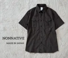 NONNATIVE シャツ ジャケット ミリタリー風 日本製 茶のサムネイル