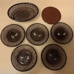 茶道 藍胎漆器 茶托 5個 お盆 盛籠 セット 漆 工芸品 - メルカリ