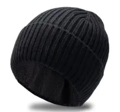 黒 フリース裏地 ニット帽