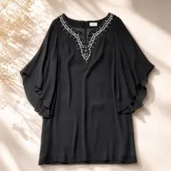 美品＊グレースコンチネンタル　ビジュー　フレアスリーブ チュニックワンピース