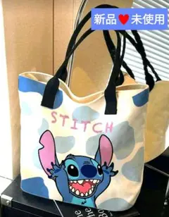 ディズニー スティッチ キャンバス トートバッグ ブルー