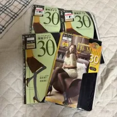 タイツ4点まとめ売り（ブラックとフロストグレー）　M〜L 30デニール