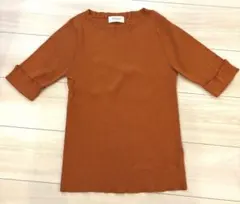 大特価‼️OPAQUE.CLIP テラコッタオレンジ リブ編み 半袖トップス