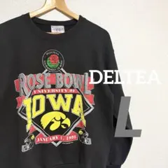 【L】古着 スウェット カレッジ アメフト 90s ブラック