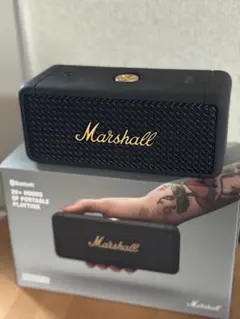 中古　Marshall EMBERTON III ブラック＆ブラス　マーシャル Amazon.co.jp: Marshall ワイヤレスポータブル防水スピーカー