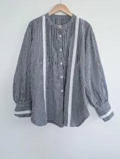 le colisルコリギンガムチェックの長袖綿１００シャツ