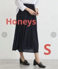 【Honeys】ロングギャザースカート/ Ｓサイズ　ネイビー