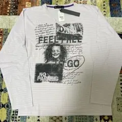 ライトオン Right-on Vネック シャツ 長袖 薄紫 パープル 新品