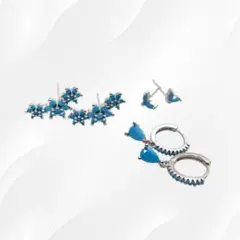 ターコイズ　ハワイアンジュエリー　３点セット　シルバー　53-2