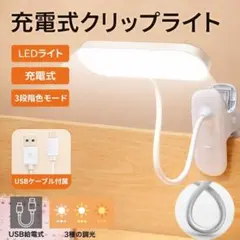 充電式クリップライト LED デスクライト ホワイト ランプ 照明 電気スタンド