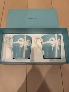 Tiffany & Co. リボンデザイン カップ ペア　ブルーボックスマグ