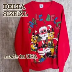 DELTA fifty-fifty 90s 古着 スウェット 赤 USA製 XL
