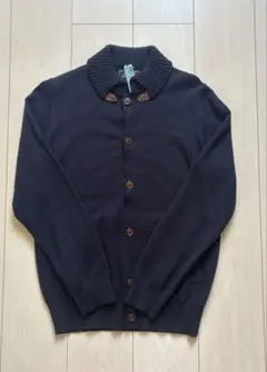 ビームス　襟付きニットカーディガン　ブラック　Sサイズ