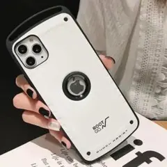 iPhoneXSMax ケース ホワイト 白 耐衝撃 タフ ロゴ窓 シンプルのサムネイル