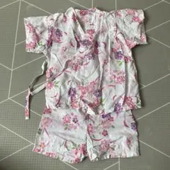 日本製　花柄甚平 90cm 綿100%