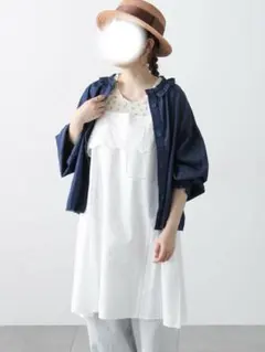 サマンサモスモス/新品未使用/カットワーク刺繍キャミチュニック/オフホワイト