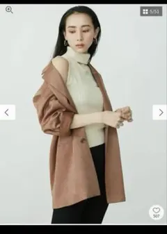 ルーズシルエットダブルジャケットブラウンのサムネイル