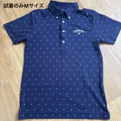 Callaway ネイビー 星柄 ポロシャツ M