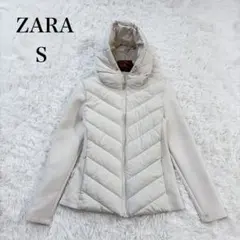 ZARA♡ザラ　コントラストパフジャケット　コンビパフジャケット　エクリュ　S ZARA♡ザラ コントラストパフジャケット コンビパフジャケット