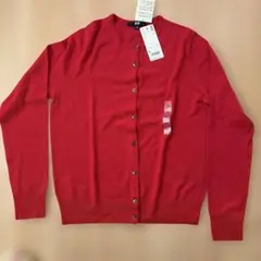 UNIQLO エクストラファインメリノウール カーディガン M 赤