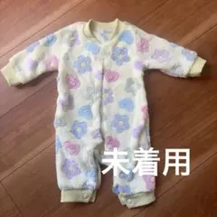 ✨未使用✨花柄 ハート柄 ボア ロンパース カバーオール　もこもこ