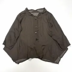 半袖カットソー 慈雨　センソユニコ センソユニコ 慈雨 半袖Tシャツ 変形 ブラック ベージュ 40 綿 日本製