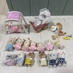 シルバニアファミリーベビー、シルバニアパーク限定ベビー含む13体、遊具小物セット