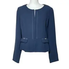 美品 ru 9号 ノーカラージャケット ネイビー 紺 トップス 丸井 アールユーのサムネイル