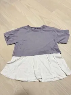 【GLOBAL WORK】パープルホワイト Tシャツ 120