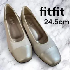 【新品】fitfit 撥水バイカラーパンプス シャンパン 24.5cmのサムネイル