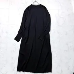 2XL 23区 ウールカシミヤ クルーネック ロングニットワンピース 23年製