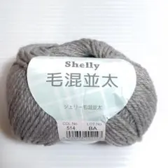 【1玉＋使いかけ】元廣 Shelly 毛混並太 グレー 薄灰 40g 80m