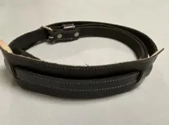 国産ヌメ革使用 ギターストラップ ブラック ハンドメイド S.Mサイズ 