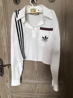 GUCCI × adidas コラボ クロップドシャツ ホワイト