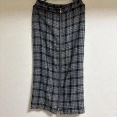 ZARA チェック柄 ロングタイトスカート モノトーン　ジッパー　スリットS