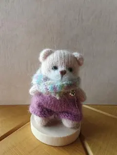 新品|ハンドメイド テディベア 着せ替え人形 ウール あみぐるみ 洋服 セット